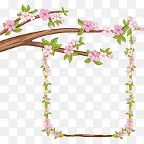 春暖花开花朵边框