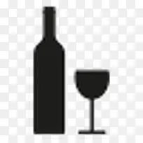葡萄酒和酒杯图标