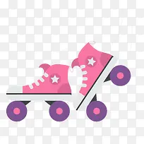 卡通粉色溜冰鞋矢量图
