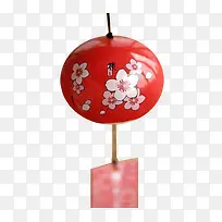 红色可爱陶瓷日本风铃素材