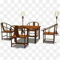中式古典的座椅八仙桌实木凳子
