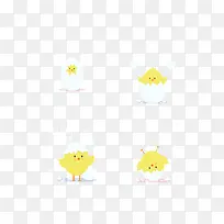 矢量卡通简洁破壳小雏鸡