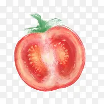西红柿切片手绘画素材图片