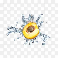 水中的桃子素材图片