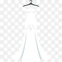 白色美丽婚纱长裙