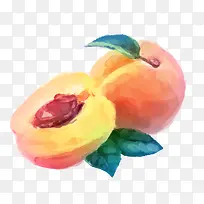 水彩手绘水蜜桃食物设计