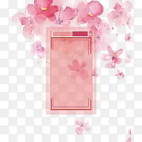 粉红色浪漫樱花背景方框