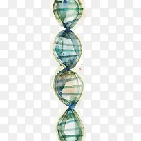 手绘DNA水彩画素材