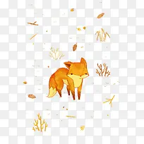 矢量秋天的狐狸