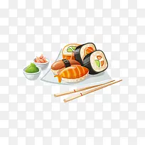日式寿司美食矢量图