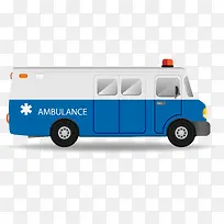 卡通蓝色的救护车设计