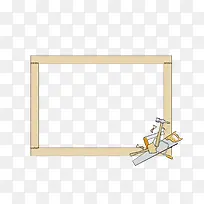 矢量卡通扁平化长方形木质文本框