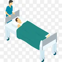 躺在病床上的病人图