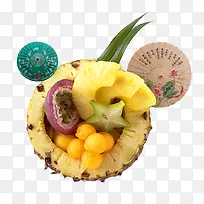 夏季水果菠萝饭png免抠