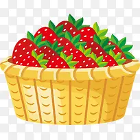 矢量草莓水果果篮