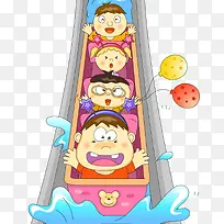 正在冲浪的小朋友