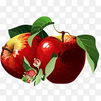 手绘红色苹果