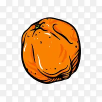 线条水果橙色橘子