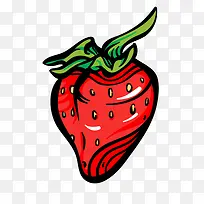 线条水果红色草莓