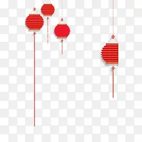 中式红色折叠灯笼