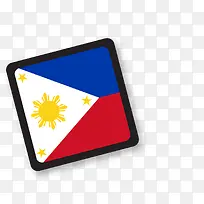 菲律宾国旗贴纸免抠素材
