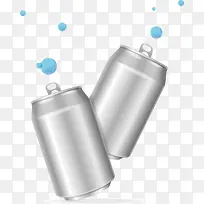 两个银色的易拉罐下载