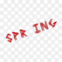 spring艺术字png