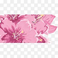 粉色手绘风格矢量杜鹃花