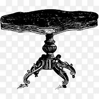 黑色手绘的圆木桌子