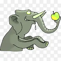 吃苹果的大象