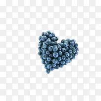 实物蓝色心形野生蓝莓