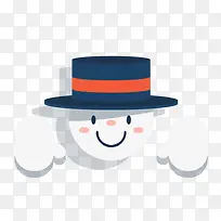 卡通戴帽子的雪人头像