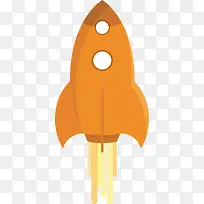 世界航天日纯色橙色火箭