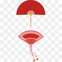 中国风红色扇子