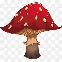 手绘红色卡通蘑菇