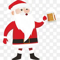 喝啤酒的圣诞老人