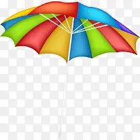手绘可爱插图撑开的彩虹雨伞