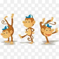 玩杂耍的3个猴子