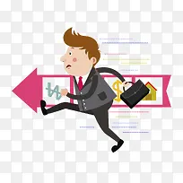 手绘人物赶时间免抠图