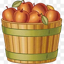 矢量图木桶中的苹果
