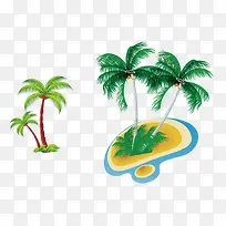 卡通海岛椰树