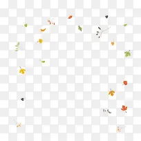 感恩节漂浮植物矢量图
