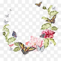 水彩手绘花环