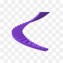 卡通紫色楼梯效果造型