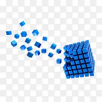 蓝色动感立方体