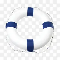 蓝色带绳子的游泳圈装饰