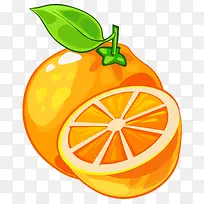 黄色卡通水果橙子