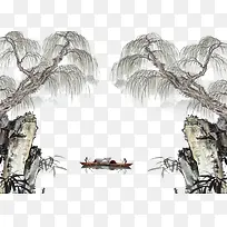 水墨垂柳