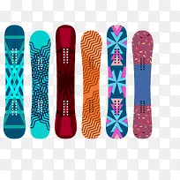 彩色几何图案滑雪板