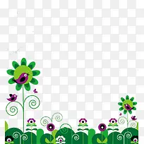 绿色花朵边框元素